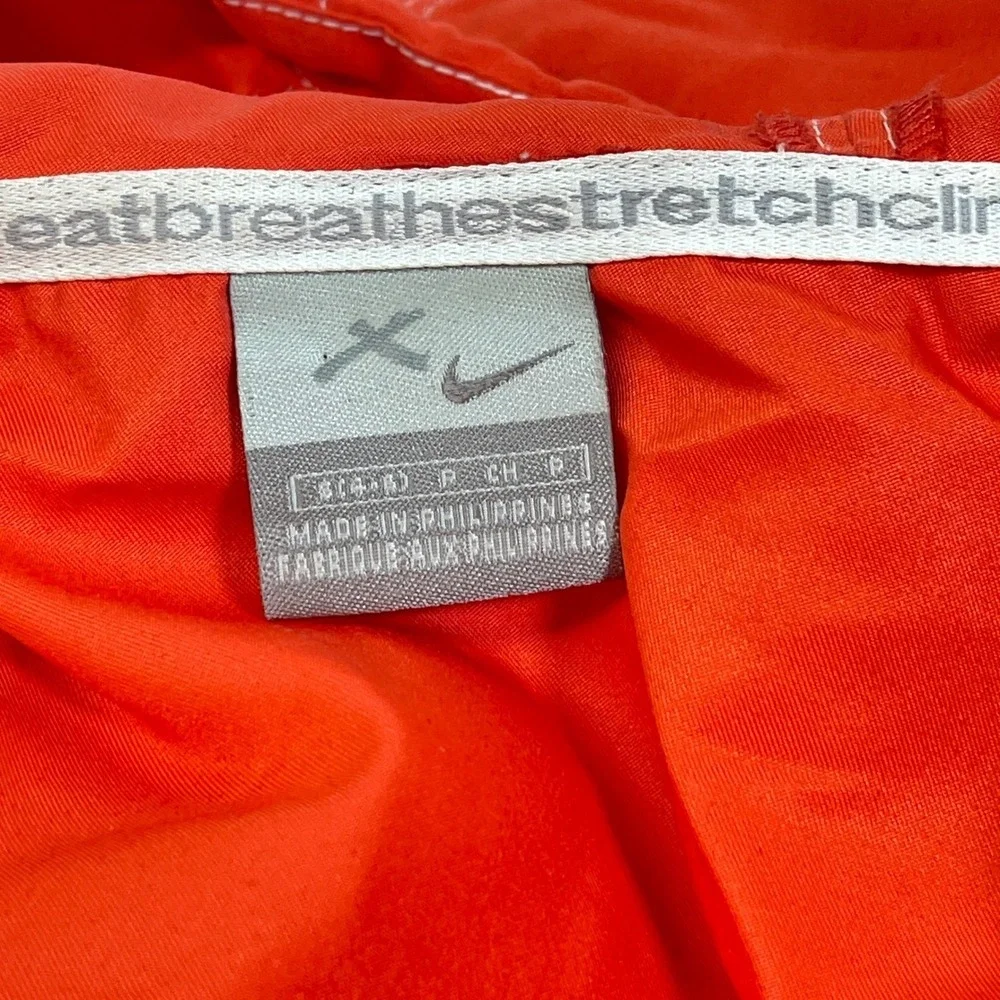 Nike Women's XS‎ Red Orange Hooded Windbreaker Jacket White Stitching